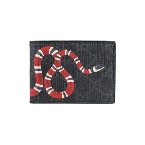 gucci mens black leather snake wallet|gucci kingsnake men's wallet.